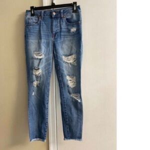 Rewash Light Blue Distressed Ankle Jeans Sz 26